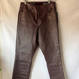 Blank NYC Claret wine waxy denim jeans
